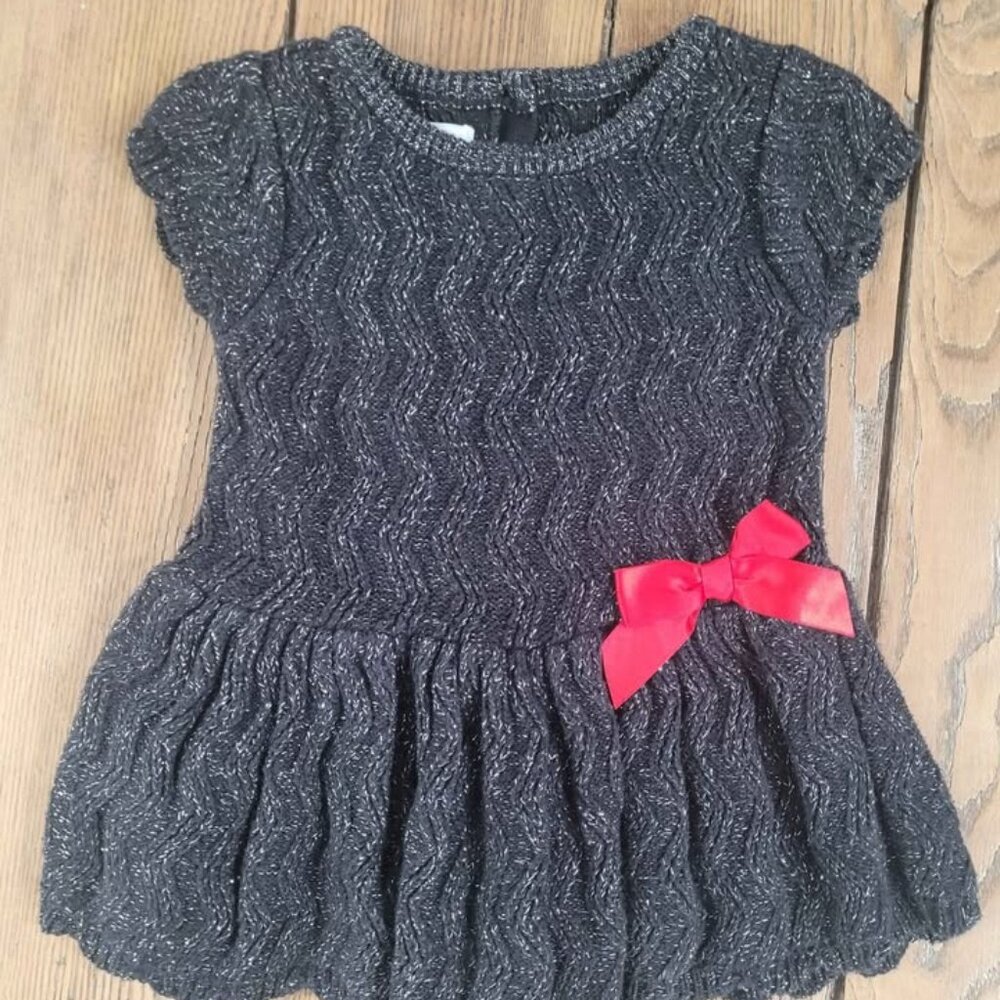 18 Months Sweater Dress Baby Toddler Girls Black Sparkle Christmas Dance